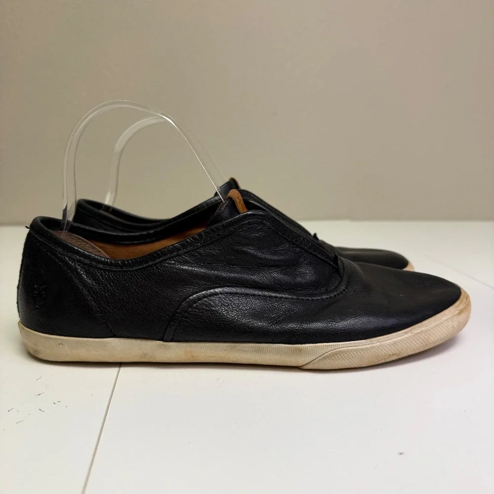 FRYE Women's‎ Black Leather Slip On Sneakers Shoes Size 9.5